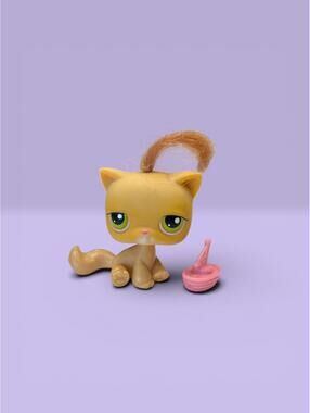 Hasbro Littlest Pet Shop short hair cat #78 LPS with Boat Accessory